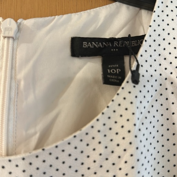 Banana Republic Factory Polka Dot Ruffle Sleeveless Dress Size 10P Petite - Picture 3 of 10